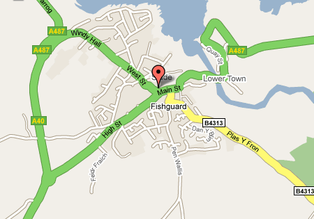 Map of the area around central Fishguard (26K bytes)