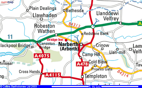Map of the area around Robeston Wathen. (47.4K bytes)